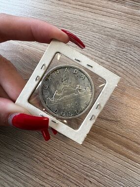 1965 Canadian Silver Dollar - Large Coin in Holder